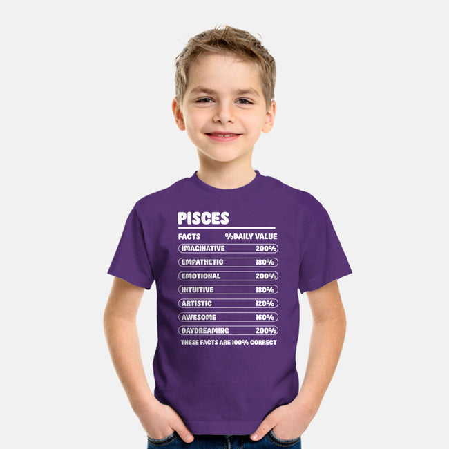 Pisces Facts Chart-Youth-Basic-Tee-MaxoArt