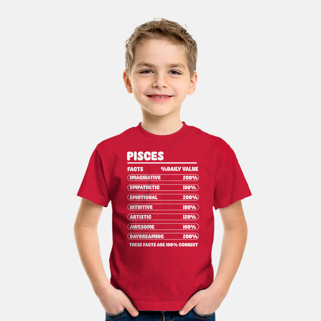 Pisces Facts Chart-Youth-Basic-Tee-MaxoArt