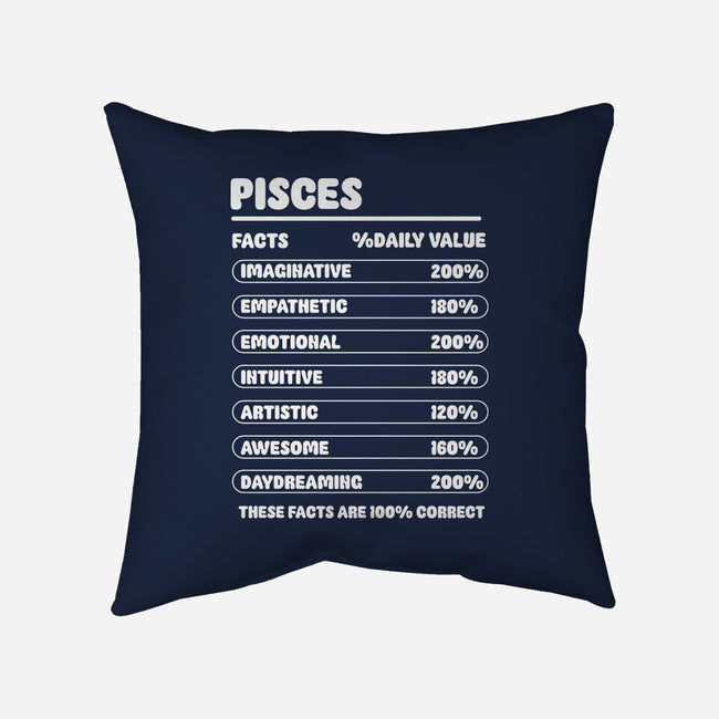 Pisces Facts Chart-None-Removable Cover w Insert-Throw Pillow-MaxoArt