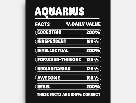 Aquarius Facts Chart