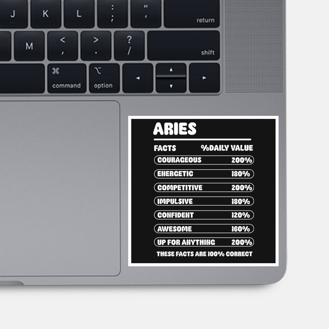 Aries Facts Chart-None-Glossy-Sticker-MaxoArt