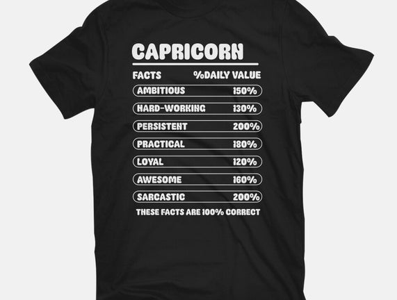 Capricorn Facts Chart