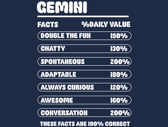 Gemini Facts Chart