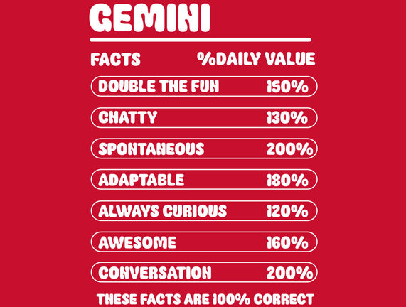 Gemini Facts Chart