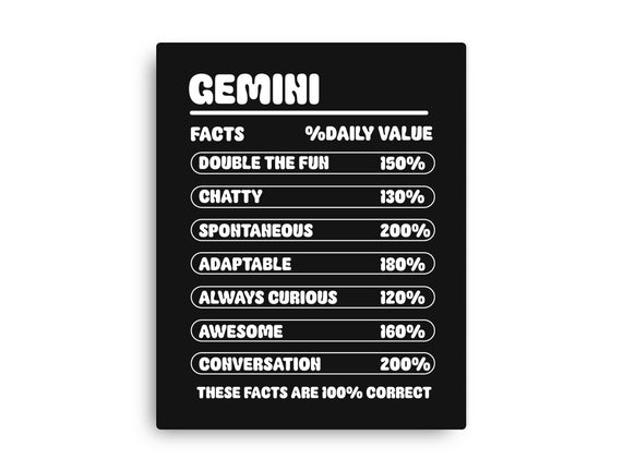 Gemini Facts Chart