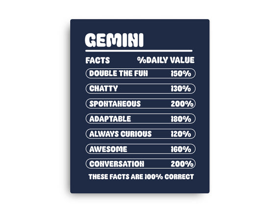 Gemini Facts Chart