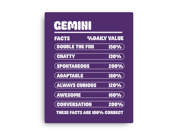 Gemini Facts Chart