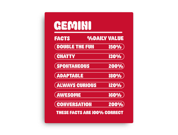 Gemini Facts Chart