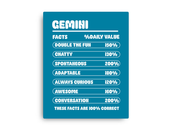 Gemini Facts Chart