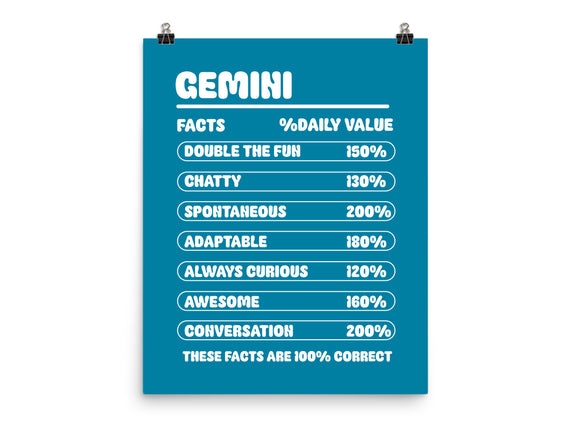 Gemini Facts Chart