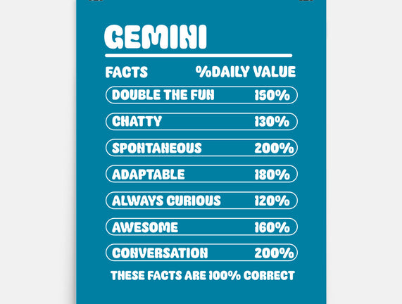 Gemini Facts Chart