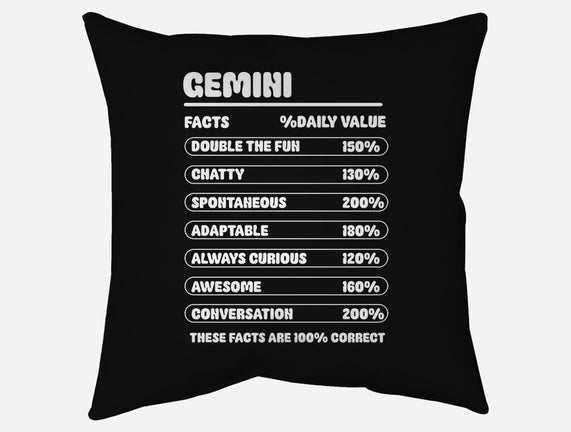 Gemini Facts Chart