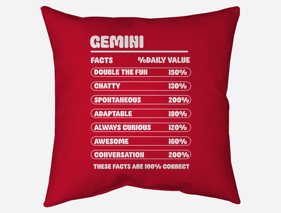 Gemini Facts Chart