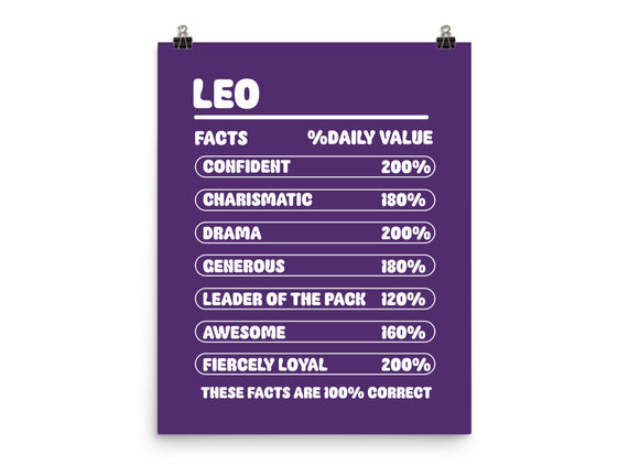 Leo Facts Chart