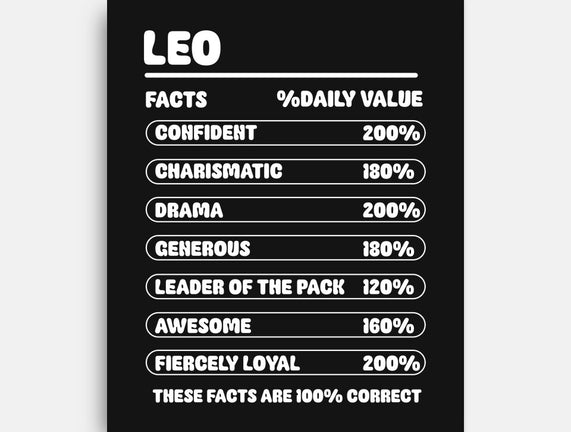 Leo Facts Chart