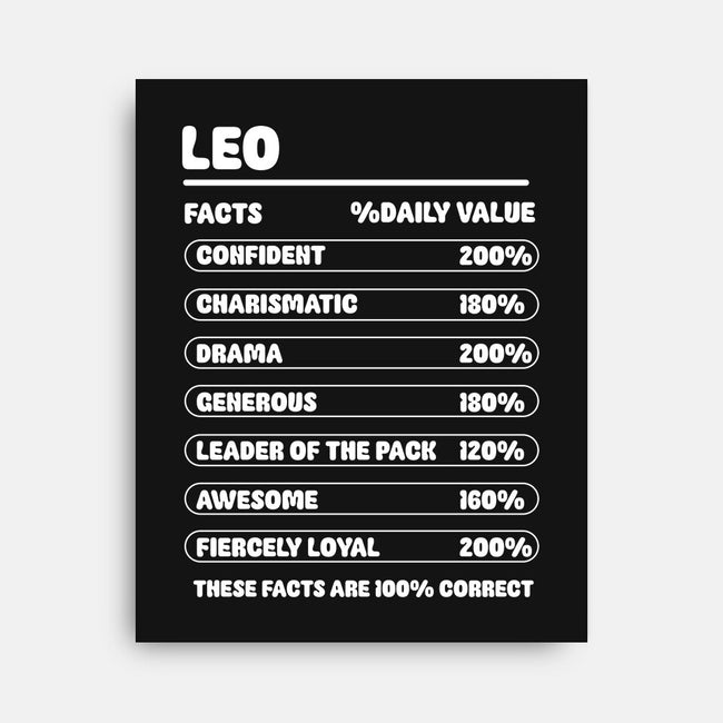 Leo Facts Chart-None-Stretched-Canvas-MaxoArt
