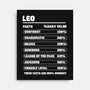 Leo Facts Chart-None-Stretched-Canvas-MaxoArt