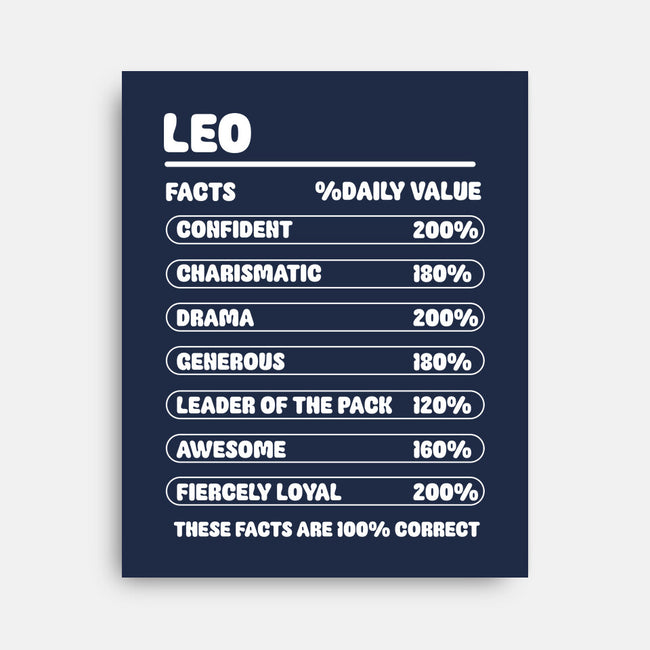 Leo Facts Chart-None-Stretched-Canvas-MaxoArt