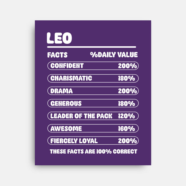 Leo Facts Chart-None-Stretched-Canvas-MaxoArt