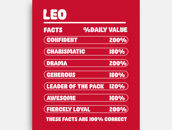 Leo Facts Chart