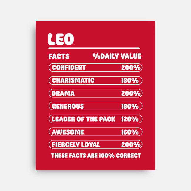 Leo Facts Chart-None-Stretched-Canvas-MaxoArt