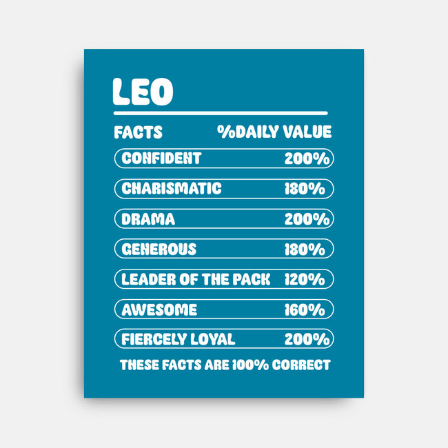 Leo Facts Chart-None-Stretched-Canvas-MaxoArt