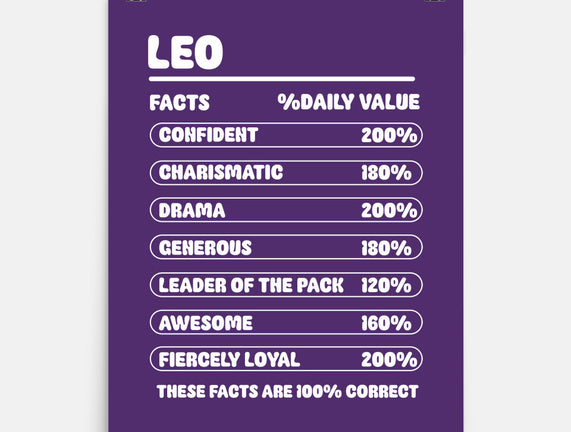 Leo Facts Chart