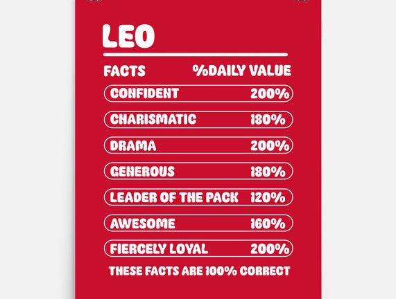 Leo Facts Chart