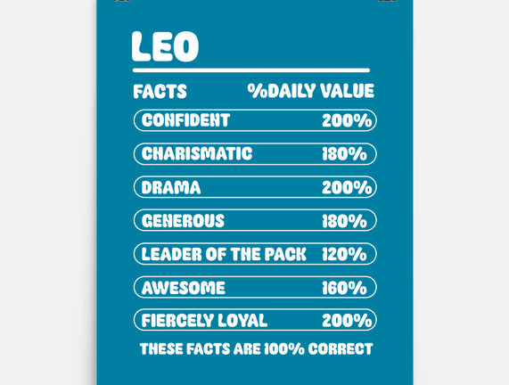 Leo Facts Chart