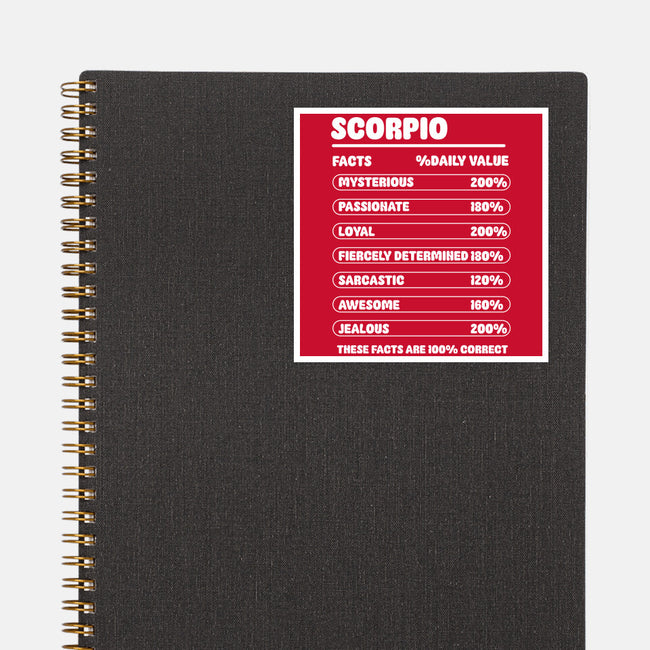 Scorpio Facts Chart-None-Glossy-Sticker-MaxoArt