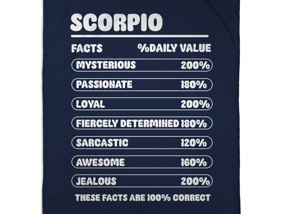 Scorpio Facts Chart