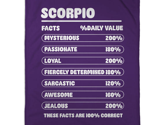 Scorpio Facts Chart