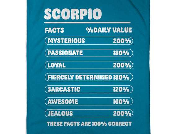 Scorpio Facts Chart