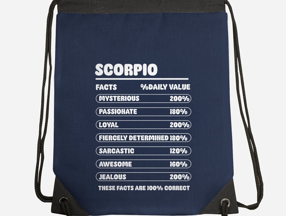 Scorpio Facts Chart