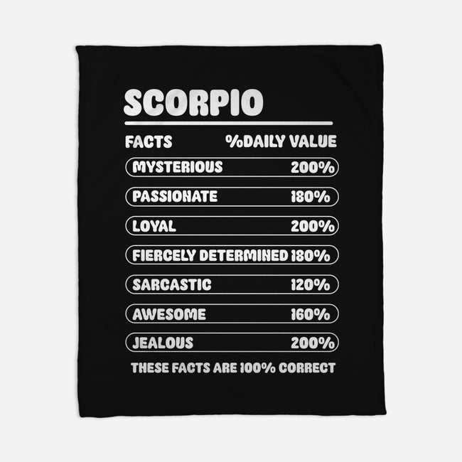 Scorpio Facts Chart-None-Fleece-Blanket-MaxoArt