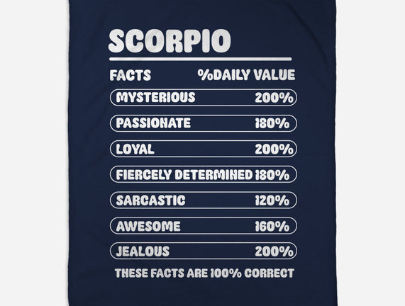 Scorpio Facts Chart