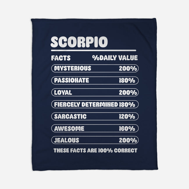 Scorpio Facts Chart-None-Fleece-Blanket-MaxoArt