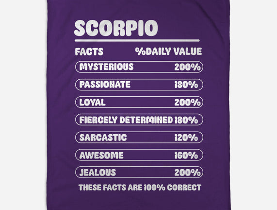 Scorpio Facts Chart