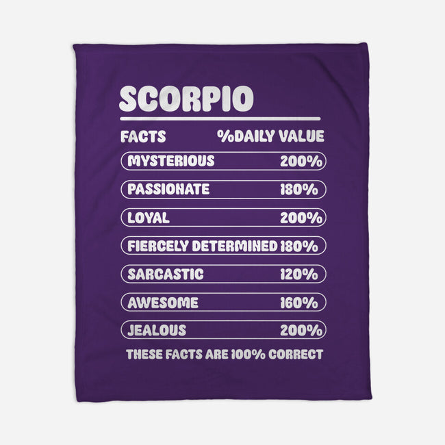 Scorpio Facts Chart-None-Fleece-Blanket-MaxoArt