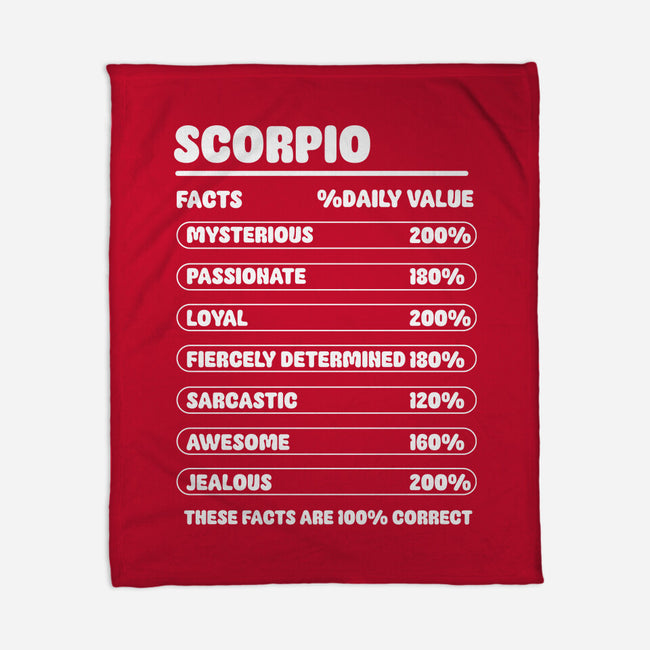 Scorpio Facts Chart-None-Fleece-Blanket-MaxoArt