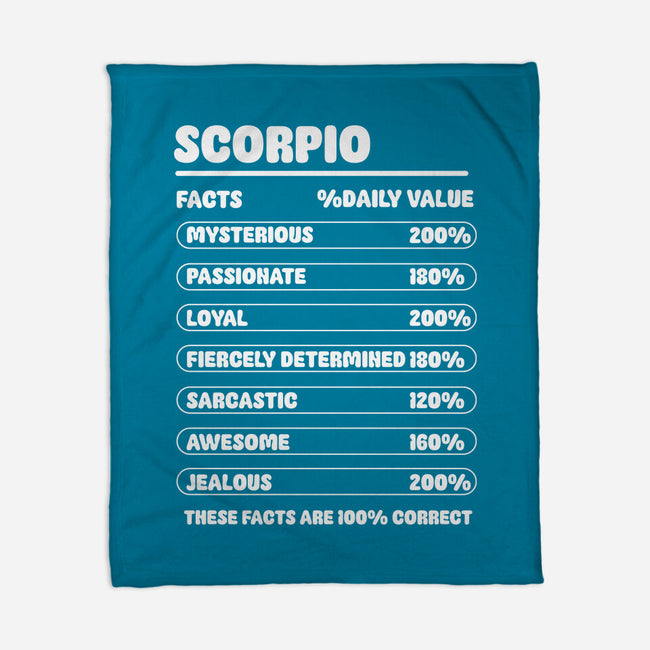 Scorpio Facts Chart-None-Fleece-Blanket-MaxoArt