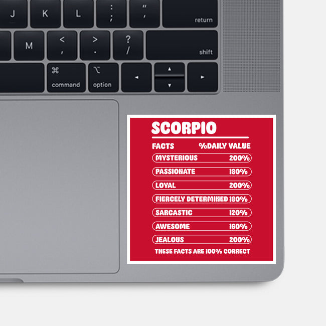 Scorpio Facts Chart-None-Glossy-Sticker-MaxoArt