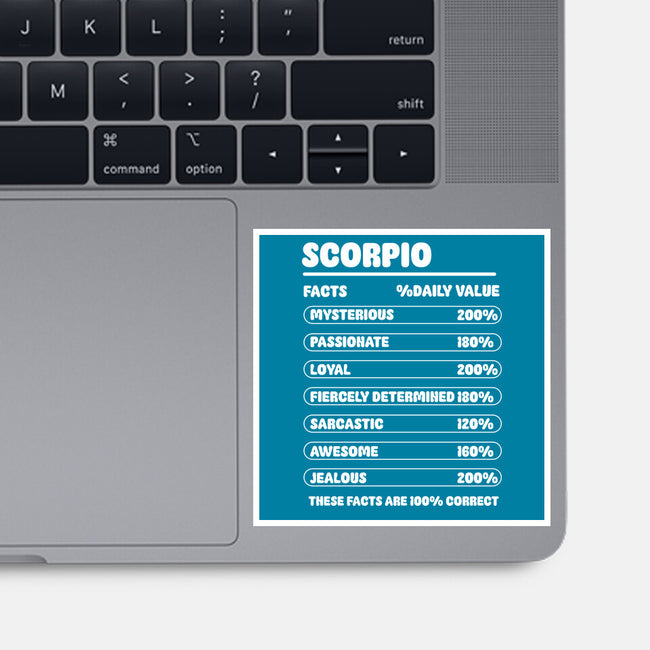 Scorpio Facts Chart-None-Glossy-Sticker-MaxoArt