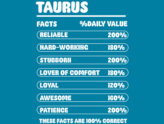 Taurus Facts Chart