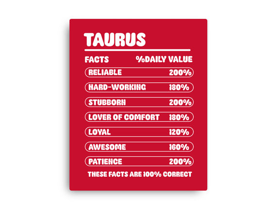Taurus Facts Chart