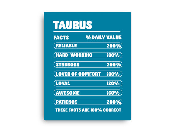 Taurus Facts Chart