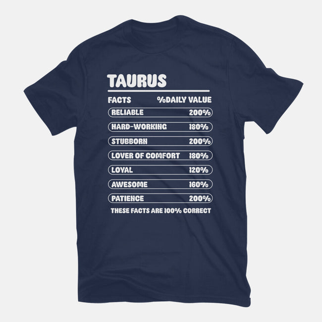 Taurus Facts Chart-Youth-Basic-Tee-MaxoArt