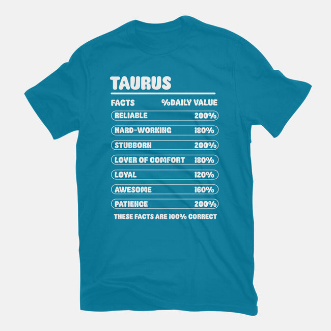 Taurus Facts Chart-Mens-Basic-Tee-MaxoArt