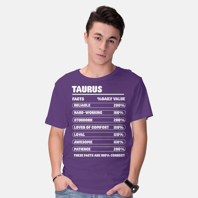 Taurus Facts Chart-Mens-Basic-Tee-MaxoArt