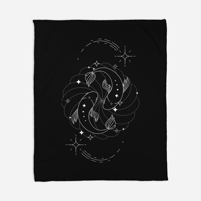 Pisces Doodle-None-Fleece-Blanket-MaxoArt